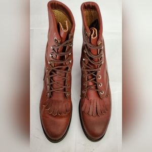 Justin Women's Leather Lace Up Roper Boots - Size 6.5C